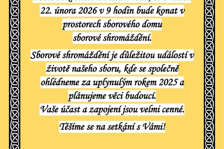 Sborové shromáždění 22.2.2026
